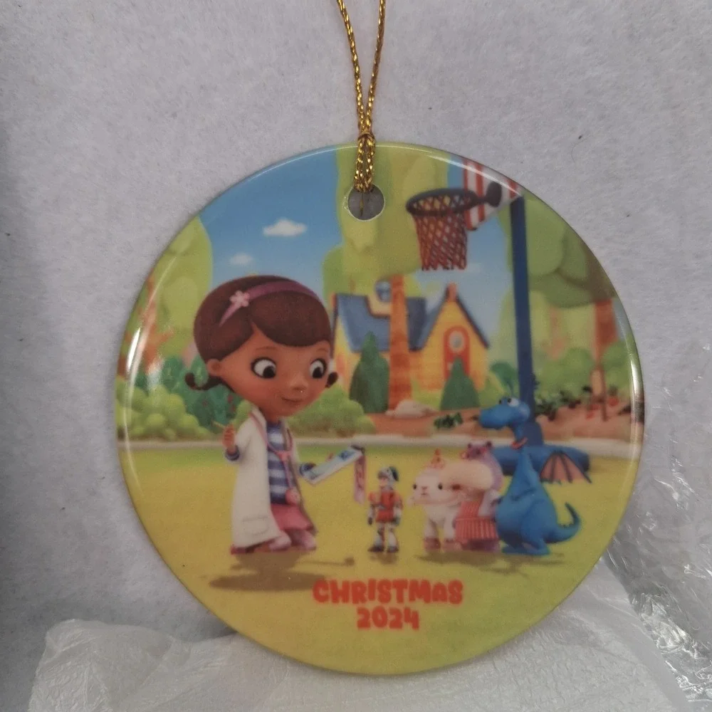 Doc McStuffins Christmas 2024 Holiday Ornament Round Ceramic Double Sided NEW